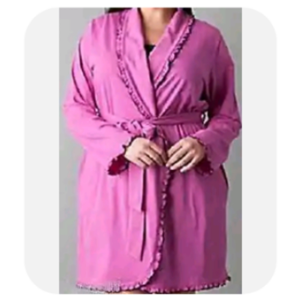 Lane Bryant Cacique Women's Plus Size Pink Robe 14/16 NWT